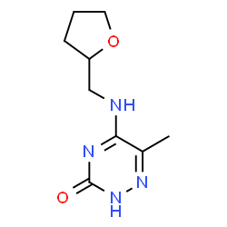 ChemSpider 2D Image | 6-Methyl-5-[(tetrahydro-2-furanylmethyl)amino]-1,2,4-triazin-3(2H)-one | C9H14N4O2