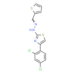 ChemSpider 2D Image | 4-(2,4-Dichlorophenyl)-2-[2-(2-thienylmethylene)hydrazino]-1,3-thiazole | C14H9Cl2N3S2
