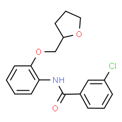 ChemSpider 2D Image | 3-Chloro-N-[2-(tetrahydro-2-furanylmethoxy)phenyl]benzamide | C18H18ClNO3