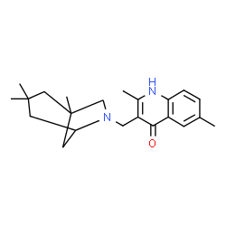 ChemSpider 2D Image | 2,6-dimethyl-3-[(1,3,3-trimethyl-6-azabicyclo[3.2.1]oct-6-yl)methyl]quinolin-4-ol | C22H30N2O
