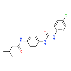 ChemSpider 2D Image | N-(4-{[(4-Chlorophenyl)carbamoyl]amino}phenyl)-3-methylbutanamide | C18H20ClN3O2
