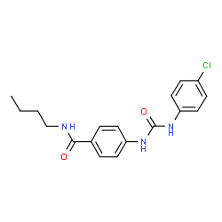ChemSpider 2D Image | N-Butyl-4-{[(4-chlorophenyl)carbamoyl]amino}benzamide | C18H20ClN3O2