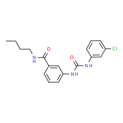 ChemSpider 2D Image | N-Butyl-3-{[(3-chlorophenyl)carbamoyl]amino}benzamide | C18H20ClN3O2