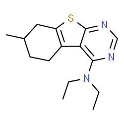 ChemSpider 2D Image | N,N-Diethyl-7-methyl-5,6,7,8-tetrahydro[1]benzothieno[2,3-d]pyrimidin-4-amine | C15H21N3S