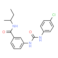 ChemSpider 2D Image | N-sec-Butyl-3-{[(4-chlorophenyl)carbamoyl]amino}benzamide | C18H20ClN3O2