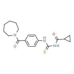 ChemSpider 2D Image | N-{[4-(1-Azepanylcarbonyl)phenyl]carbamothioyl}cyclopropanecarboxamide | C18H23N3O2S