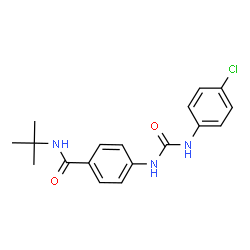 ChemSpider 2D Image | 4-{[(4-Chlorophenyl)carbamoyl]amino}-N-(2-methyl-2-propanyl)benzamide | C18H20ClN3O2