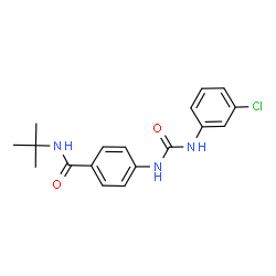 ChemSpider 2D Image | 4-{[(3-Chlorophenyl)carbamoyl]amino}-N-(2-methyl-2-propanyl)benzamide | C18H20ClN3O2