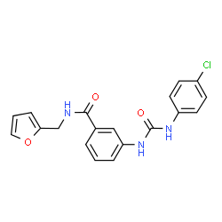 ChemSpider 2D Image | 3-{[(4-Chlorophenyl)carbamoyl]amino}-N-(2-furylmethyl)benzamide | C19H16ClN3O3