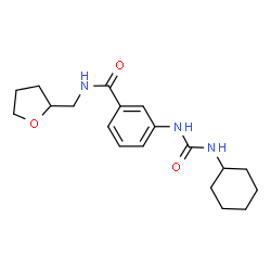 ChemSpider 2D Image | 3-[(Cyclohexylcarbamoyl)amino]-N-(tetrahydro-2-furanylmethyl)benzamide | C19H27N3O3