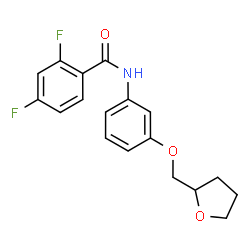 ChemSpider 2D Image | 2,4-Difluoro-N-[3-(tetrahydro-2-furanylmethoxy)phenyl]benzamide | C18H17F2NO3