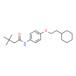 ChemSpider 2D Image | N-[4-(2-Cyclohexylethoxy)phenyl]-3,3-dimethylbutanamide | C20H31NO2