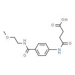 ChemSpider 2D Image | 3-({4-[(2-METHOXYETHYL)CARBAMOYL]PHENYL}CARBAMOYL)PROPANOIC ACID | C14H18N2O5