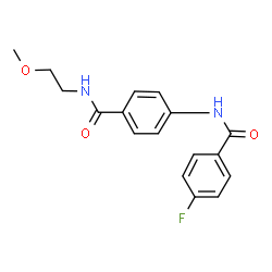 ChemSpider 2D Image | 4-Fluoro-N-{4-[(2-methoxyethyl)carbamoyl]phenyl}benzamide | C17H17FN2O3