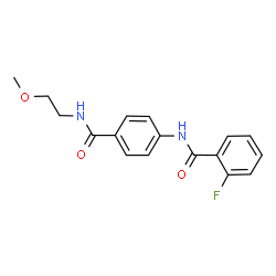 ChemSpider 2D Image | 2-Fluoro-N-{4-[(2-methoxyethyl)carbamoyl]phenyl}benzamide | C17H17FN2O3