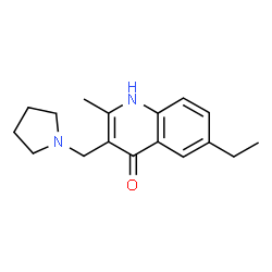ChemSpider 2D Image | 6-ethyl-2-methyl-3-(pyrrolidin-1-ylmethyl)quinolin-4-ol | C17H22N2O