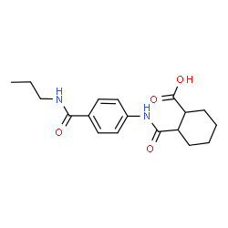 ChemSpider 2D Image | 2-{[4-(Propylcarbamoyl)phenyl]carbamoyl}cyclohexanecarboxylic acid | C18H24N2O4