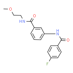ChemSpider 2D Image | 3-[(4-Fluorobenzoyl)amino]-N-(2-methoxyethyl)benzamide | C17H17FN2O3