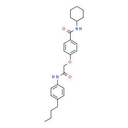 ChemSpider 2D Image | 4-{2-[(4-Butylphenyl)amino]-2-oxoethoxy}-N-cyclohexylbenzamide | C25H32N2O3