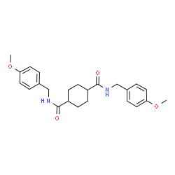 ChemSpider 2D Image | N,N'-Bis(4-methoxybenzyl)-1,4-cyclohexanedicarboxamide | C24H30N2O4