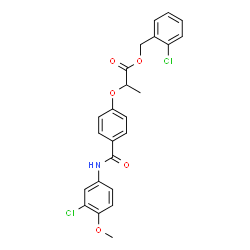 ChemSpider 2D Image | 2-Chlorobenzyl 2-{4-[(3-chloro-4-methoxyphenyl)carbamoyl]phenoxy}propanoate | C24H21Cl2NO5