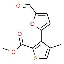 ChemSpider 2D Image | Methyl 3-(5-formyl-2-furyl)-4-methyl-2-thiophenecarboxylate | C12H10O4S