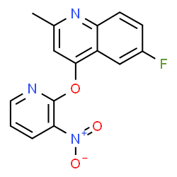 ChemSpider 2D Image | 6-fluoro-2-methyl-4-[(3-nitro-2-pyridyl)oxy]quinoline | C15H10FN3O3