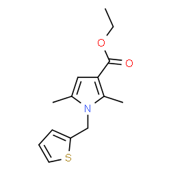 ChemSpider 2D Image | ETHYL 2,5-DIMETHYL-1-(2-THIENYLMETHYL)-1H-PYRROLE-3-CARBOXYLATE | C14H17NO2S