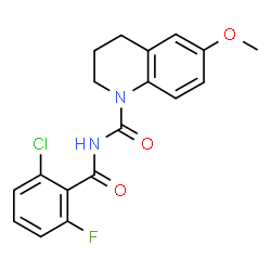 ChemSpider 2D Image | N-(2-Chloro-6-fluorobenzoyl)-6-methoxy-3,4-dihydro-1(2H)-quinolinecarboxamide | C18H16ClFN2O3