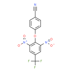 ChemSpider 2D Image | 4-[2,6-Dinitro-4-(trifluoromethyl)phenoxy]benzonitrile | C14H6F3N3O5