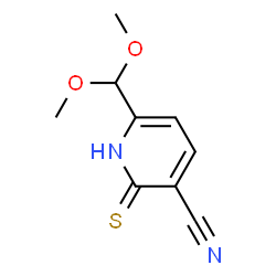 ChemSpider 2D Image | 6-(dimethoxymethyl)-2-mercaptonicotinonitrile | C9H10N2O2S