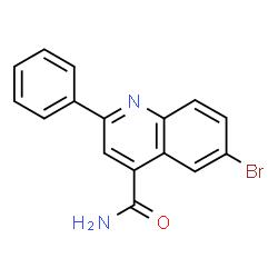 ChemSpider 2D Image | 6-Bromo-2-phenyl-4-quinolinecarboxamide | C16H11BrN2O