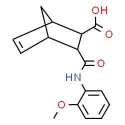 ChemSpider 2D Image | 3-[(2-methoxyanilino)carbonyl]bicyclo[2.2.1]hept-5-ene-2-carboxylic acid | C16H17NO4