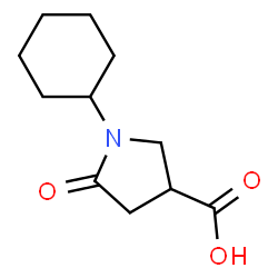 ChemSpider 2D Image | 1-Cyclohexyl-5-oxo-3-pyrrolidinecarboxylic acid | C11H17NO3