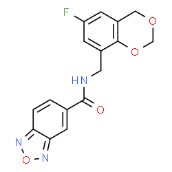 ChemSpider 2D Image | N-[(6-Fluoro-4H-1,3-benzodioxin-8-yl)methyl]-2,1,3-benzoxadiazole-5-carboxamide | C16H12FN3O4
