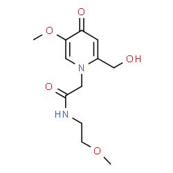 ChemSpider 2D Image | 2-[2-(Hydroxymethyl)-5-methoxy-4-oxo-1(4H)-pyridinyl]-N-(2-methoxyethyl)acetamide | C12H18N2O5