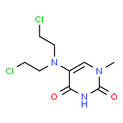 ChemSpider 2D Image | 5-[Bis(2-chloroethyl)amino]-1-methyl-2,4(1H,3H)-pyrimidinedione | C9H13Cl2N3O2