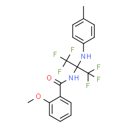 ChemSpider 2D Image | N1-[2,2,2-trifluoro-1-(4-toluidino)-1-(trifluoromethyl)ethyl]-2-methoxybenzamide | C18H16F6N2O2
