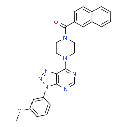 ChemSpider 2D Image | {4-[3-(3-Methoxyphenyl)-3H-[1,2,3]triazolo[4,5-d]pyrimidin-7-yl]-1-piperazinyl}(2-naphthyl)methanone | C26H23N7O2