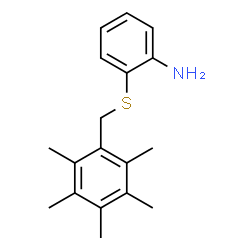 ChemSpider 2D Image | 2-[(Pentamethylbenzyl)sulfanyl]aniline | C18H23NS