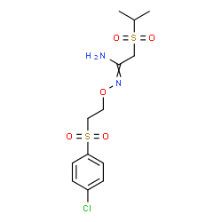 ChemSpider 2D Image | N'-{2-[(4-Chlorophenyl)sulfonyl]ethoxy}-2-(isopropylsulfonyl)ethanimidamide | C13H19ClN2O5S2