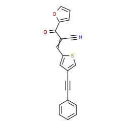 ChemSpider 2D Image | 2-(2-Furoyl)-3-[4-(phenylethynyl)-2-thienyl]acrylonitrile | C20H11NO2S