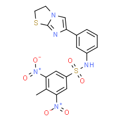 ChemSpider 2D Image | N-[3-(2,3-Dihydroimidazo[2,1-b][1,3]thiazol-6-yl)phenyl]-4-methyl-3,5-dinitrobenzenesulfonamide | C18H15N5O6S2