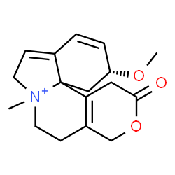 ChemSpider 2D Image | (4bS,6R)-6-Methoxy-11-methyl-3-oxo-3,4,6,10,12,13-hexahydro-1H,5H-pyrano[4',3':3,4]pyrido[2,1-i]indol-11-ium | C17H22NO3