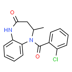 ChemSpider 2D Image | 5-(2-Chlorobenzoyl)-4-methyl-1,3,4,5-tetrahydro-2H-1,5-benzodiazepin-2-one | C17H15ClN2O2