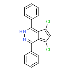 ChemSpider 2D Image | 5,7-Dichloro-1,4-diphenyl-2H-cyclopenta[d]pyridazine | C19H12Cl2N2