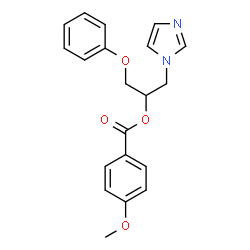 ChemSpider 2D Image | 1-(1H-Imidazol-1-yl)-3-phenoxy-2-propanyl 4-methoxybenzoate | C20H20N2O4