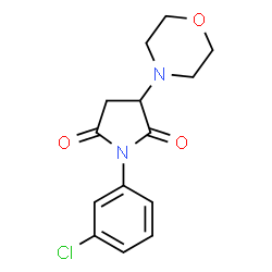 ChemSpider 2D Image | 1-(3-Chlorophenyl)-3-(4-morpholinyl)-2,5-pyrrolidinedione | C14H15ClN2O3