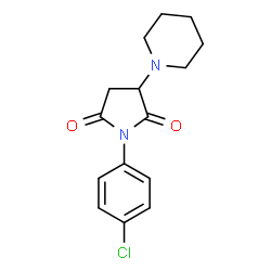 ChemSpider 2D Image | 1-(4-Chlorophenyl)-3-(1-piperidinyl)-2,5-pyrrolidinedione | C15H17ClN2O2