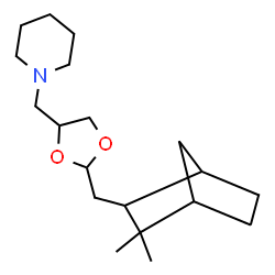 ChemSpider 2D Image | 1-({2-[(3,3-Dimethylbicyclo[2.2.1]hept-2-yl)methyl]-1,3-dioxolan-4-yl}methyl)piperidine | C19H33NO2